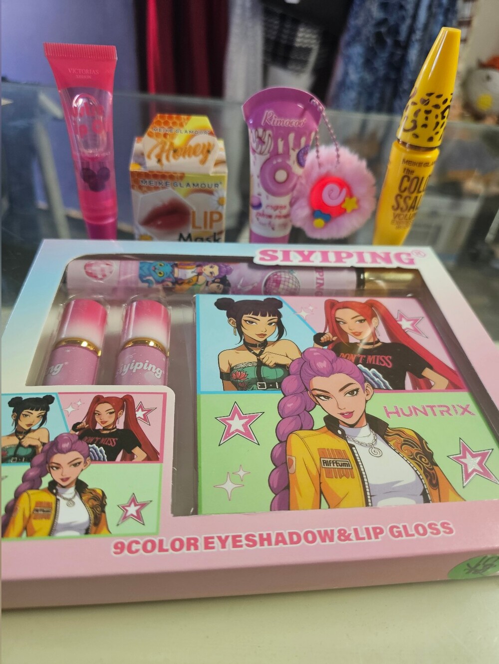 KPop Demon Hunter Lipgloss, makeup palette, hand cream, and mascara 8pc